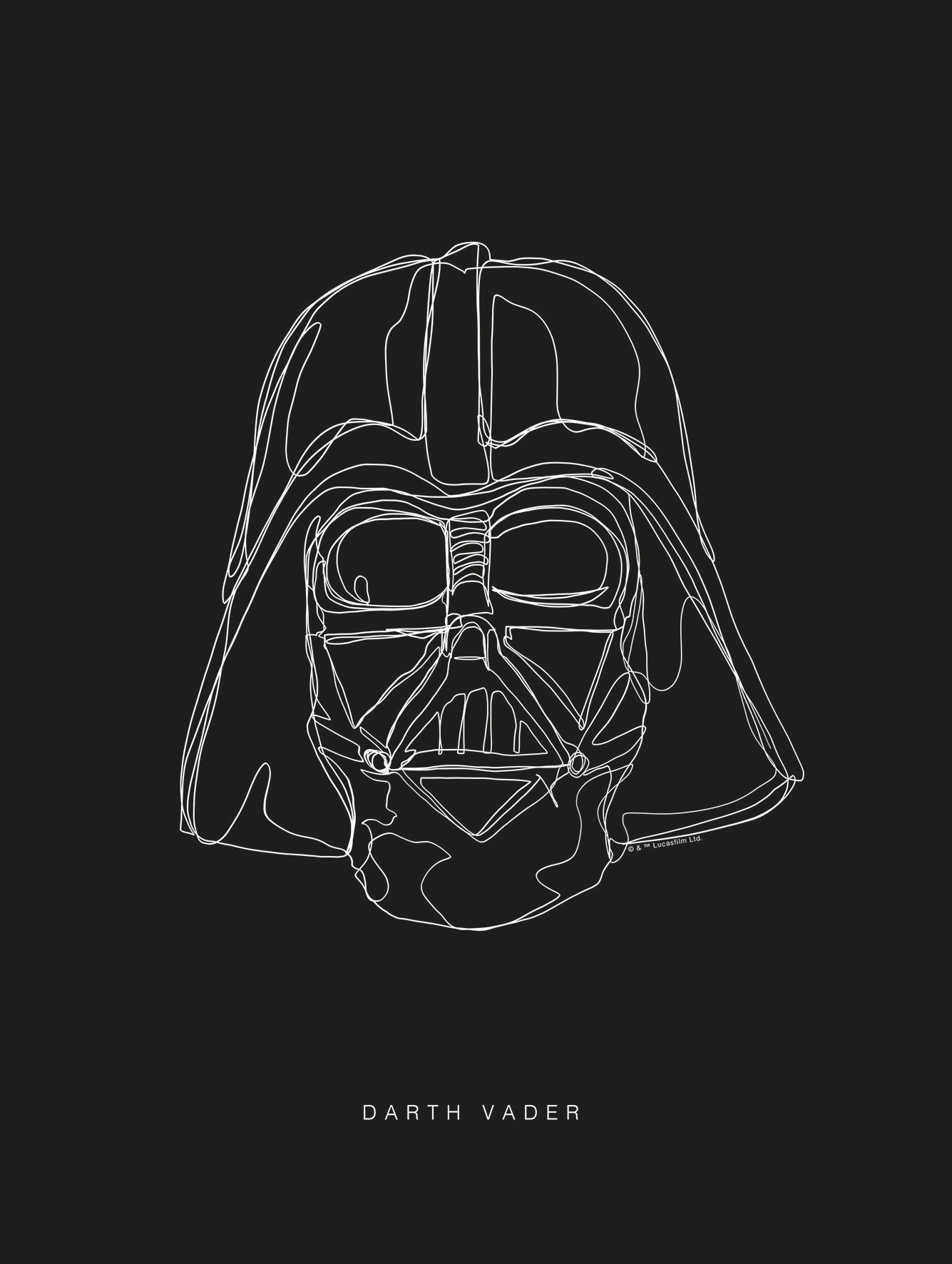 Komar Poster "Star Wars Lines Dark Side Vader", Star Wars, (1 St.) von Komar