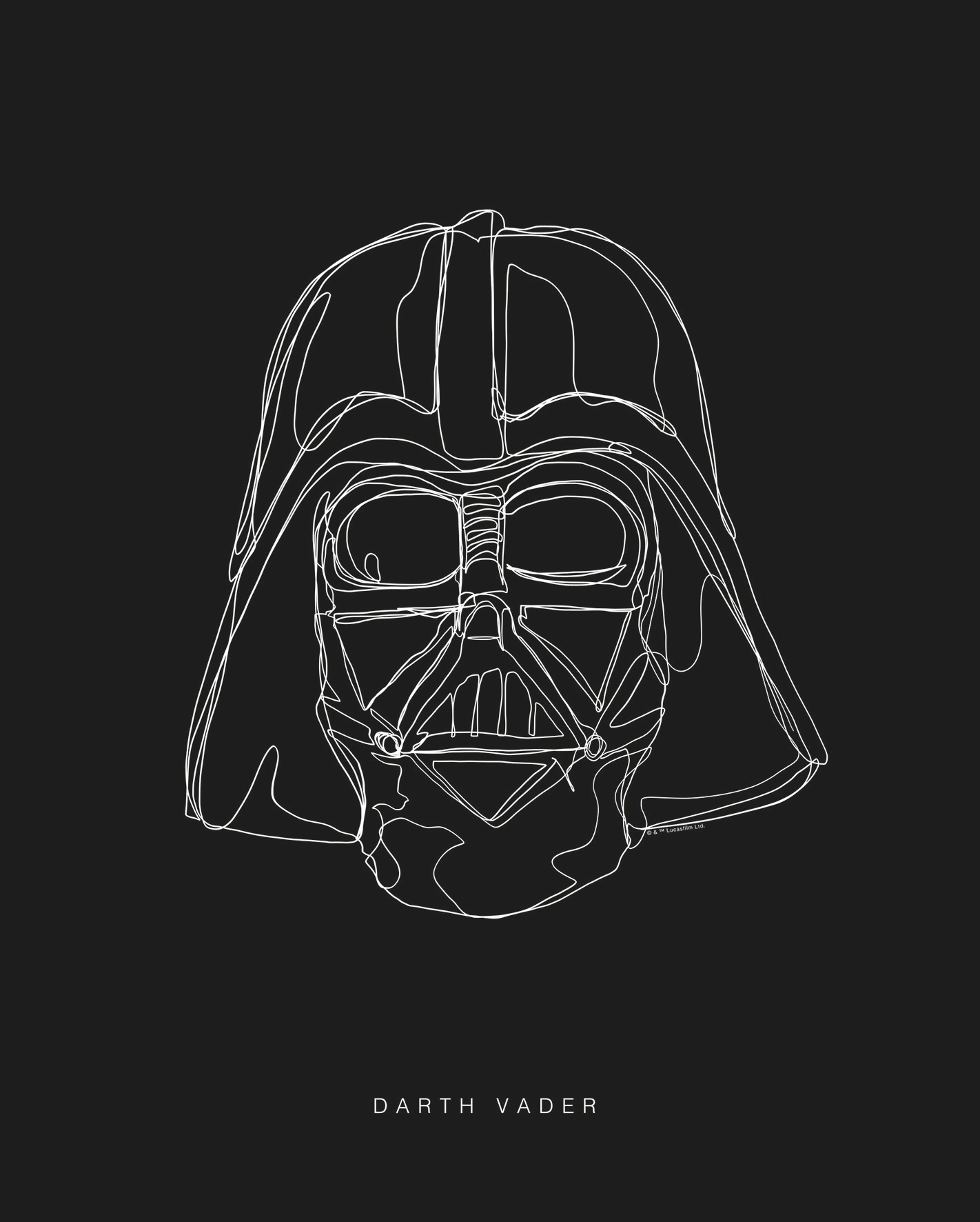 Komar Poster "Star Wars Lines Dark Side Vader", Star Wars, (1 St.) von Komar