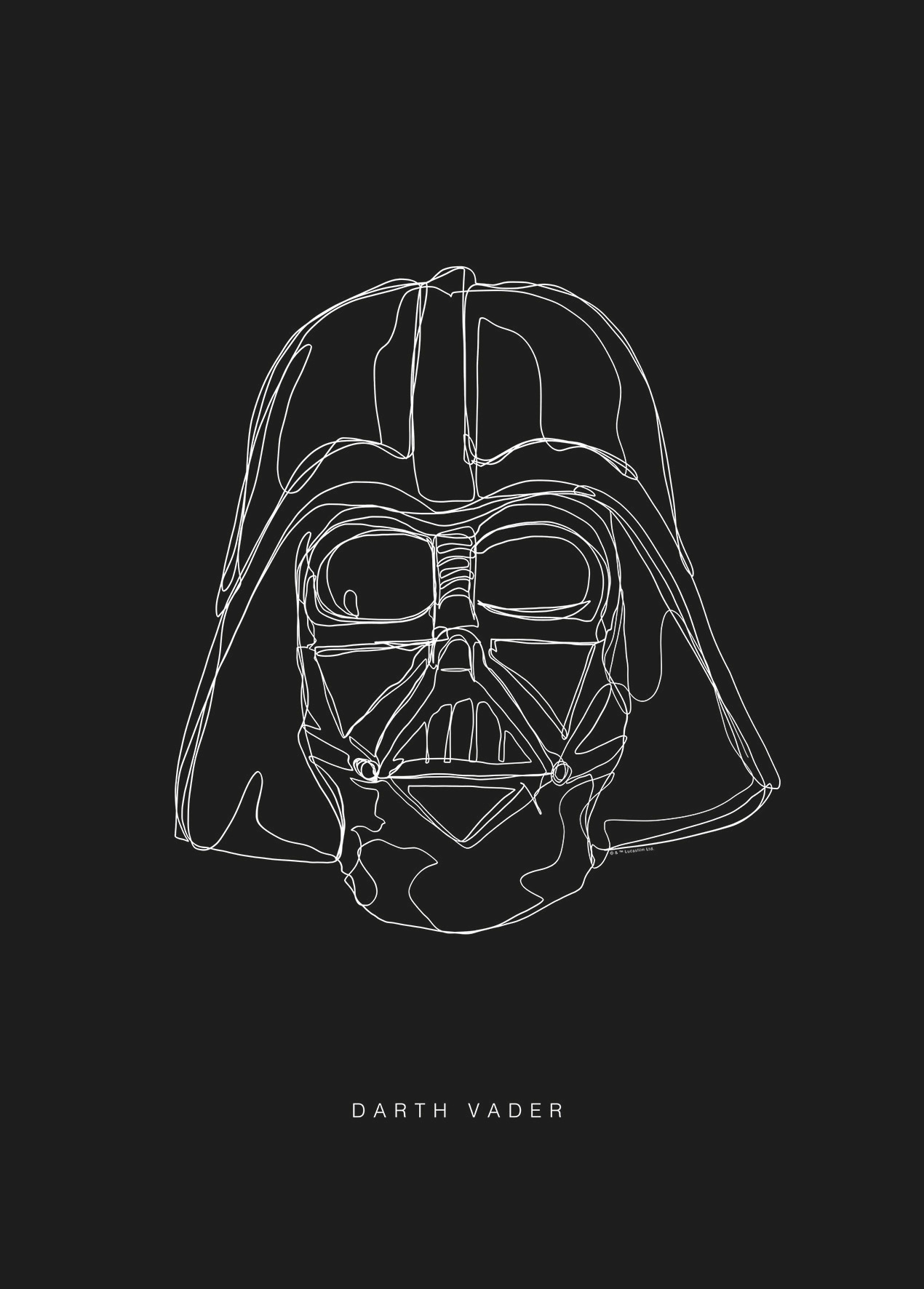 Komar Poster "Star Wars Lines Dark Side Vader", Star Wars, (1 St.) von Komar