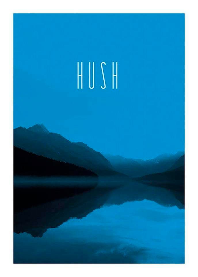 Komar Poster "Word Lake Hush Blue", Natur, (1 St.) von Komar