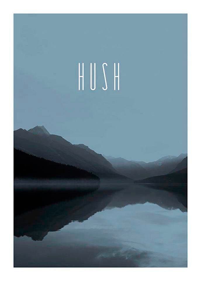 Komar Poster "Word Lake Hush Steel", Natur, (1 St.) von Komar