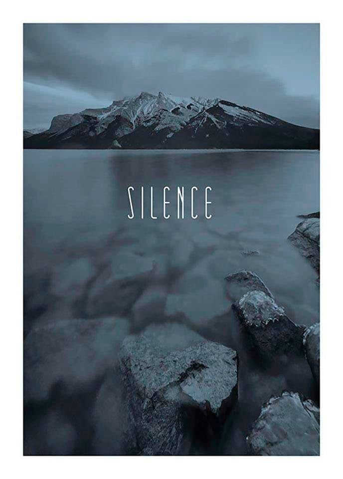 Komar Poster "Word Lake Silence Steel", Natur, (1 St.) von Komar