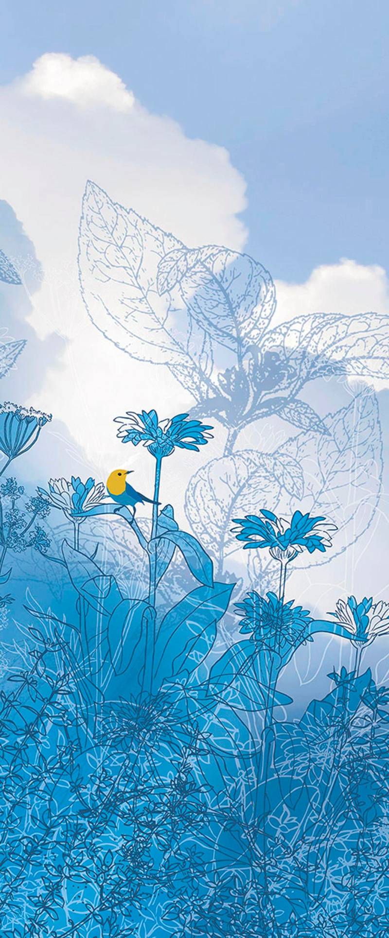 Komar Vliestapete "Digitaldruck Vlies - Blue Sky Panel - Größe 100 x 250 cm" bedruckt glatt Wohnzimmer, Schlafzimmer von Komar