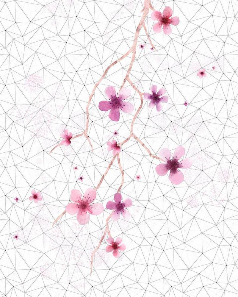 Komar Vliestapete "Digitaldruck Vlies - Cherry Tree - Größe 200 x 250 cm" bedruckt glatt Wohnzimmer, Schlafzimmer von Komar