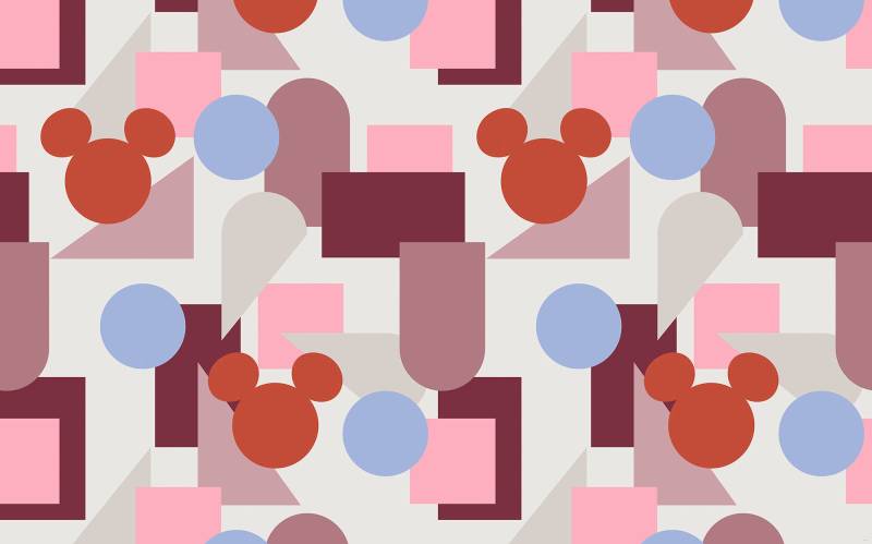 Komar Vliestapete "Digitaldruck Vlies - Colourful Mickey - Größe 400 x 250 cm" bedruckt glatt Kinderzimmer von Komar