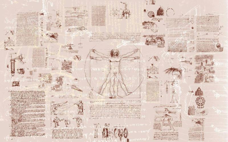 Komar Vliestapete "Digitaldruck Vlies - Da Vinci - Größe 400 x 250 cm" bedruckt glatt Wohnzimmer, Schlafzimmer von Komar