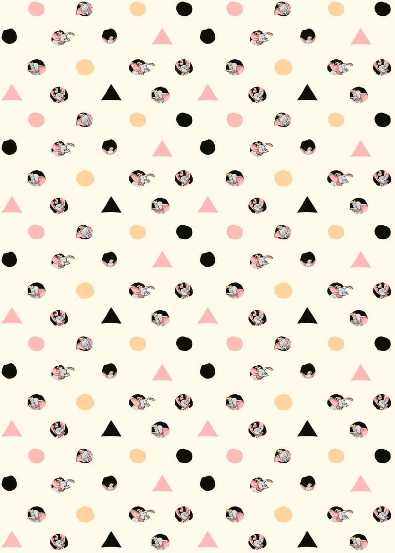 Komar Vliestapete "Digitaldruck Vlies - Dumbo Angles & Dots - Größe 200 x 280 cm" bedruckt glatt Kinderzimmer von Komar