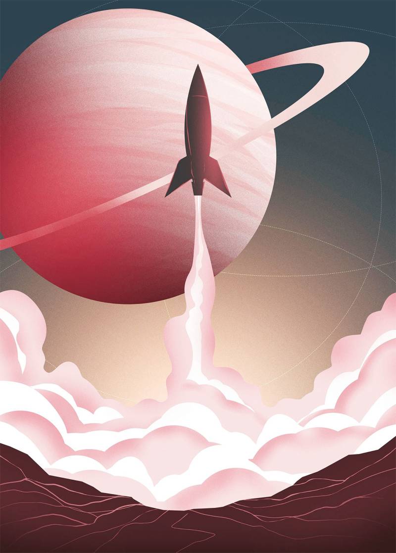 Komar Vliestapete "Digitaldruck Vlies - Explore the Universe - Größe 200 x 280 cm" bedruckt glatt Kinderzimmer von Komar