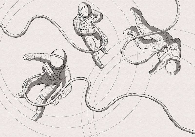 Komar Vliestapete "Digitaldruck Vlies - Extraordinary Astronauts - Größe 400 x 280 cm" bedruckt glatt Kinderzimmer von Komar