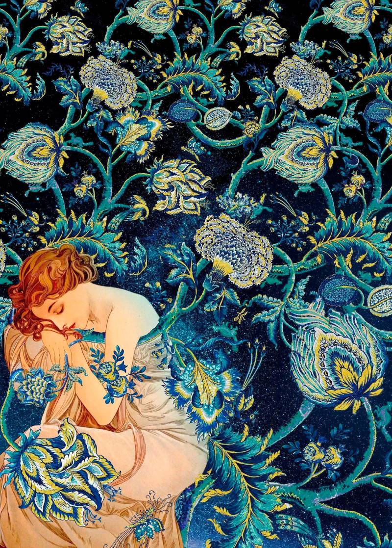 Komar Vliestapete "Digitaldruck Vlies - Femme dOr - Größe 200 x 280 cm" bedruckt glatt Wohnzimmer, Schlafzimmer von Komar