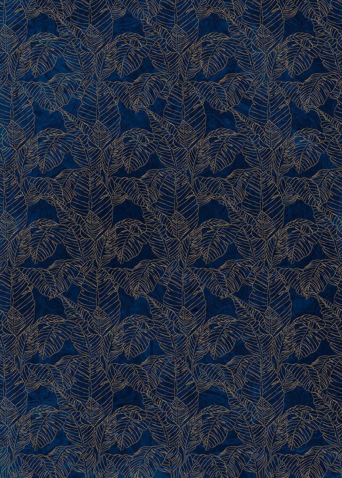 Komar Vliestapete "Digitaldruck Vlies - Feuille dOr - Größe 200 x 280 cm" bedruckt glatt Wohnzimmer, Schlafzimmer von Komar