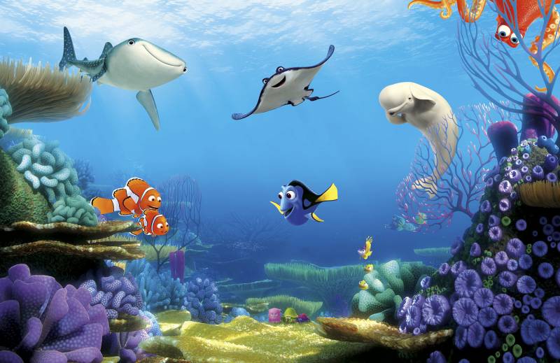 Komar Vliestapete "Digitaldruck Vlies - Finding Dory - Größe 400 x 260 cm" bedruckt glatt Wohnzimmer, Schlafzimmer von Komar