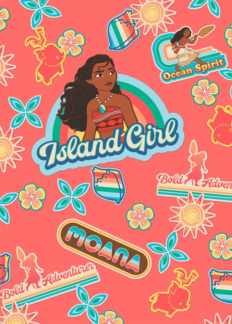 Komar Vliestapete "Digitaldruck Vlies - Moana Island Girl - Größe 200 x 280 cm" bedruckt glatt Kinderzimmer von Komar