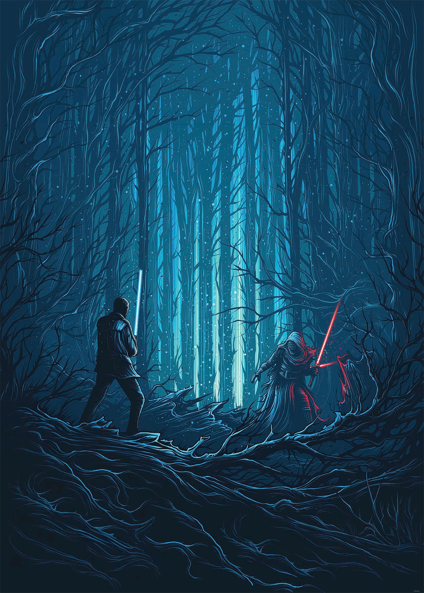 Komar Vliestapete "Digitaldruck Vlies - Star Wars Wood Fight - Größe 200 x 280 cm" bedruckt glatt Kinderzimmer von Komar