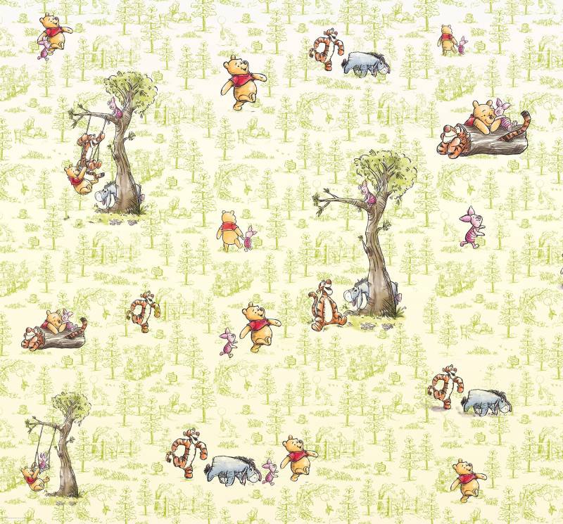 Komar Vliestapete "Digitaldruck Vlies - Winnie the Pooh Friends - Größe 300 x 280 cm" bedruckt glatt Kinderzimmer von Komar