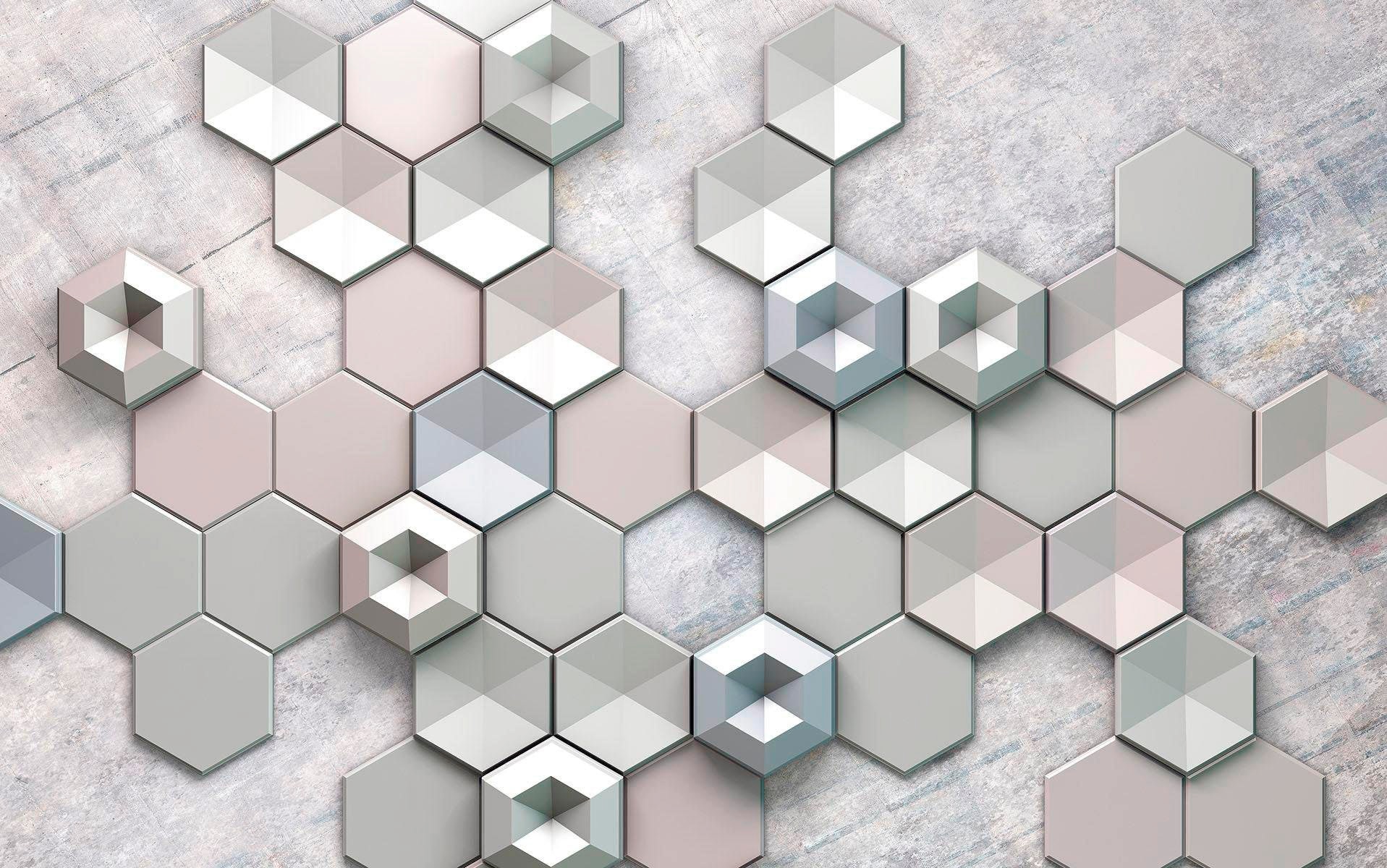 Komar Vliestapete "Hexagon Concrete" von Komar
