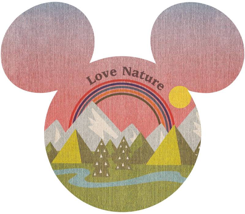 Komar Vliestapete "Vlies selbstklebend - Mickey Head Summer Hike - Größe 125 x 125 cm" bedruckt glatt Kinderzimmer von Komar