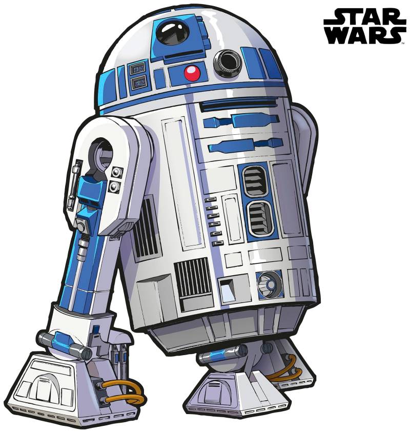 Komar Vliestapete "Selbstklebende Vlies - Star Wars XXL R2D2 - Größe 127 x 120 cm" bedruckt glatt Kinderzimmer von Komar