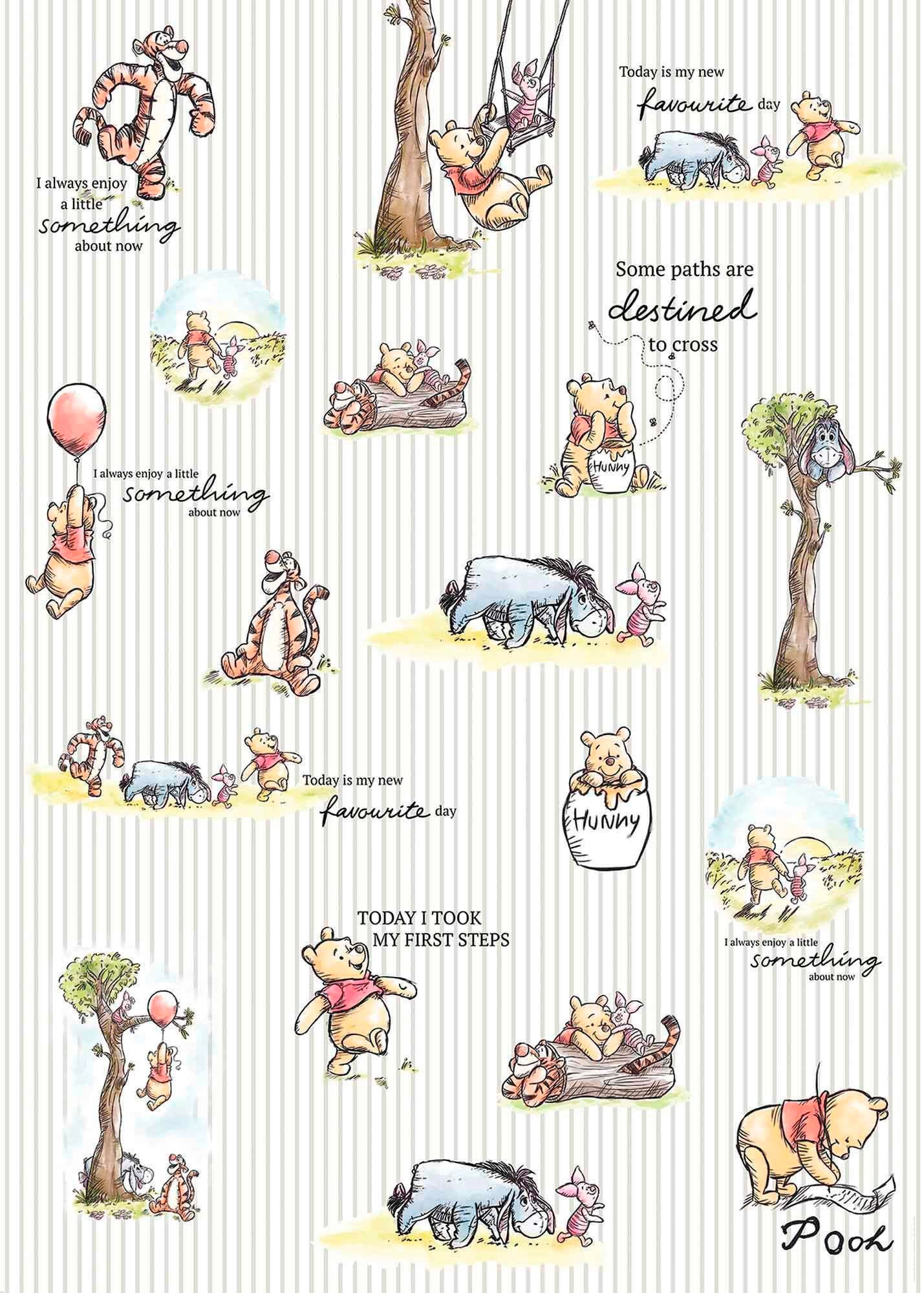 Komar Vliestapete "Winnie the Pooh Stripes" von Komar