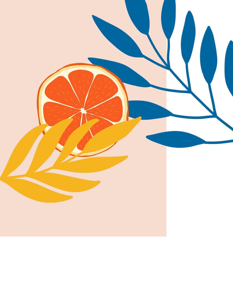 Komar Bild "Illustration Drooping Leaves" Natur 1 Stk. tlg. Wandbild zur Dekoration - ohne Rahmen von Komar