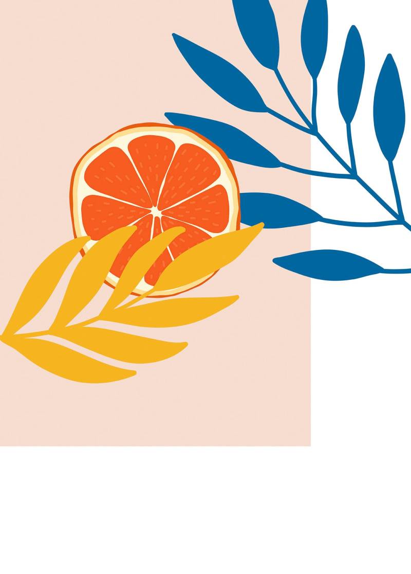 Komar Bild "Illustration Drooping Leaves" Natur 1 Stk. tlg. Wandbild zur Dekoration - ohne Rahmen von Komar