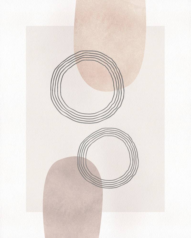 Komar Bild "Line Art Circles" Natur 1 Stk. tlg. Wandbild zur Dekoration - ohne Rahmen von Komar