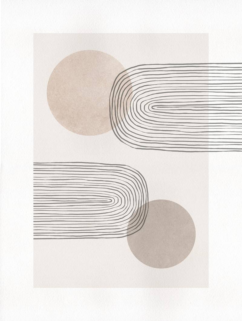 Komar Bild "Line Art Rainbow" Natur 1 Stk. tlg. Wandbild zur Dekoration - ohne Rahmen von Komar