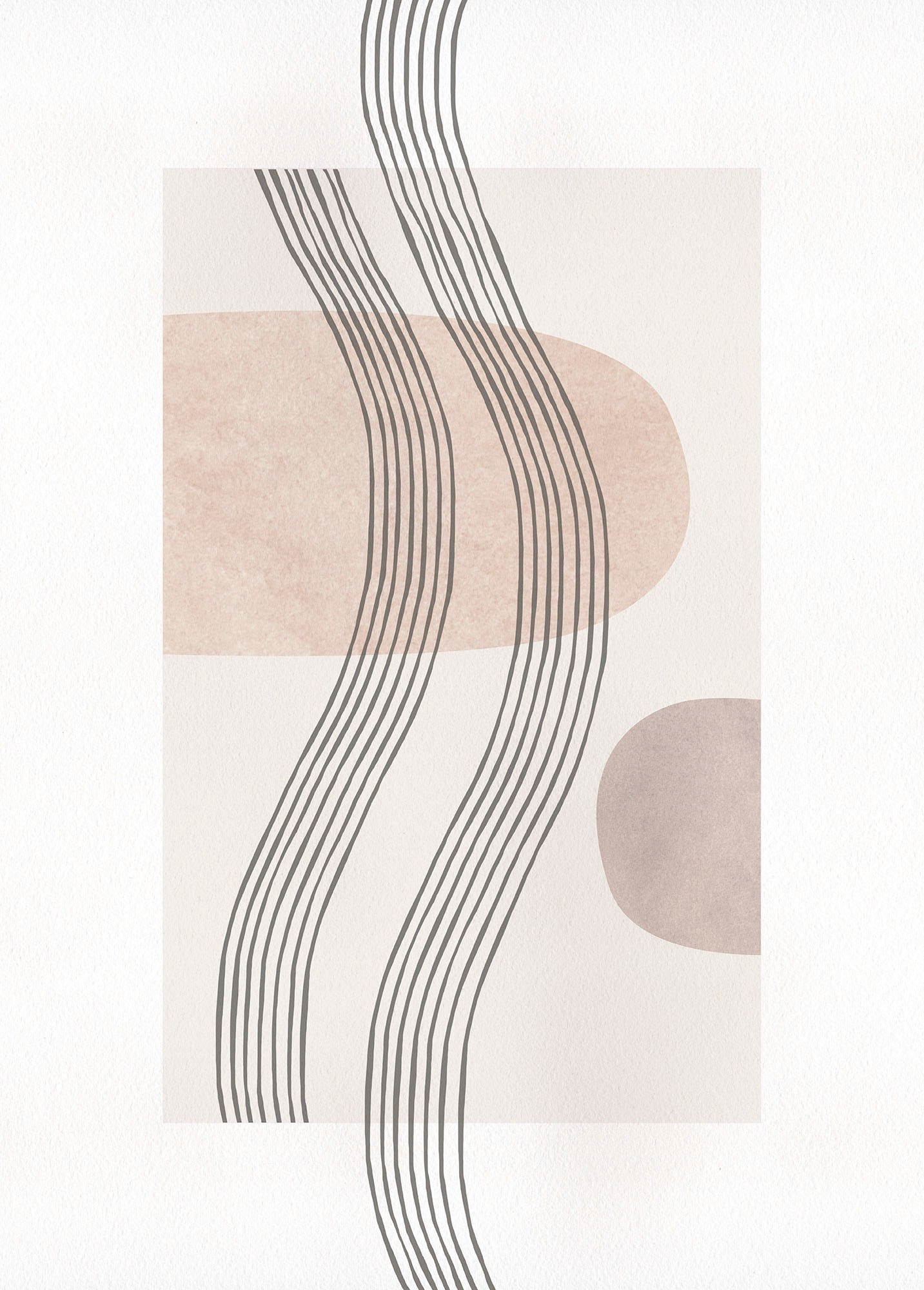 Komar Wandbild "Line Art Waves", (1 St.), Deutsches Premium-Poster Fotopapier mit seidenmatter Oberfläche und hoher Lichtbeständigkeit. Für fotorealistische Drucke mit gestochen scharfen Details und hervorragender Farbbrillanz. von Komar