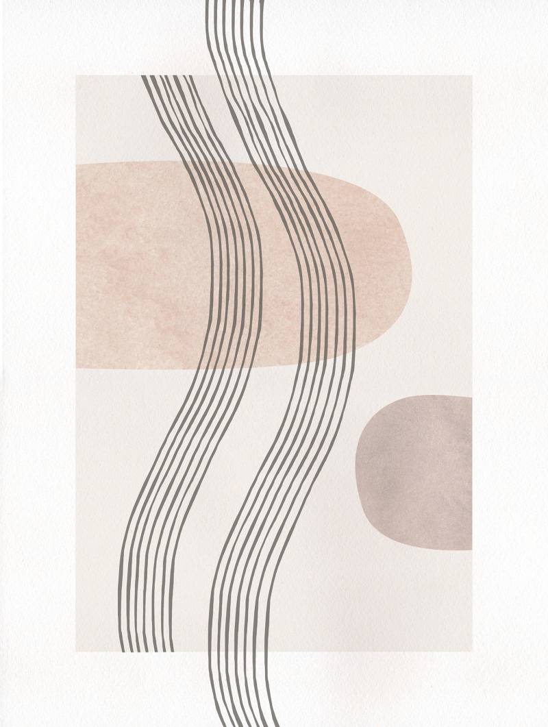 Komar Bild "Line Art Waves" Natur 1 Stk. tlg. Wandbild zur Dekoration - ohne Rahmen von Komar