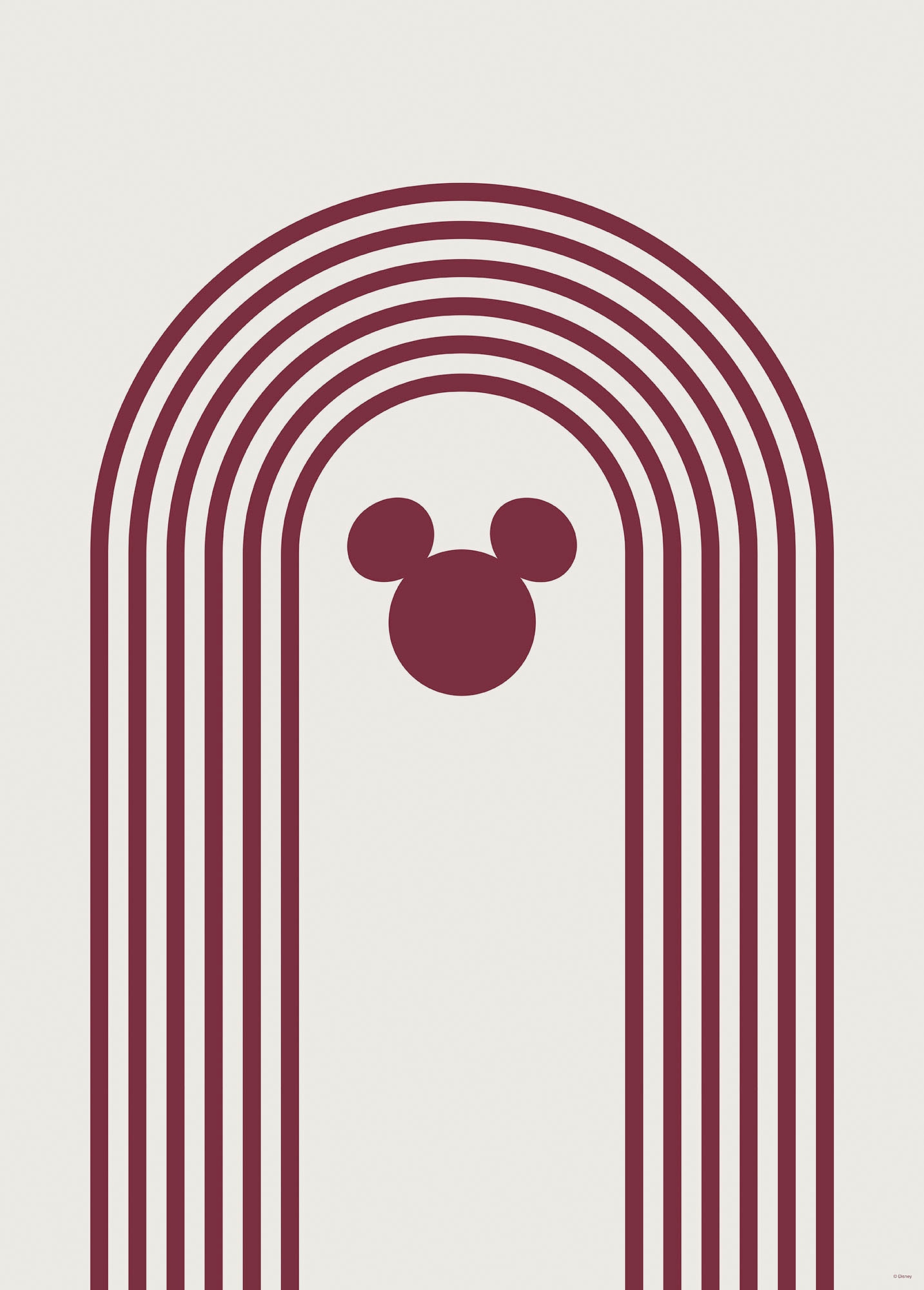 Komar Wandbild "Minimal Mickey", (1 St.), Deutsches Premium-Poster Fotopapier mit seidenmatter Oberfläche und hoher Lichtbeständigkeit. Für fotorealistische Drucke mit gestochen scharfen Details und hervorragender Farbbrillanz. von Komar