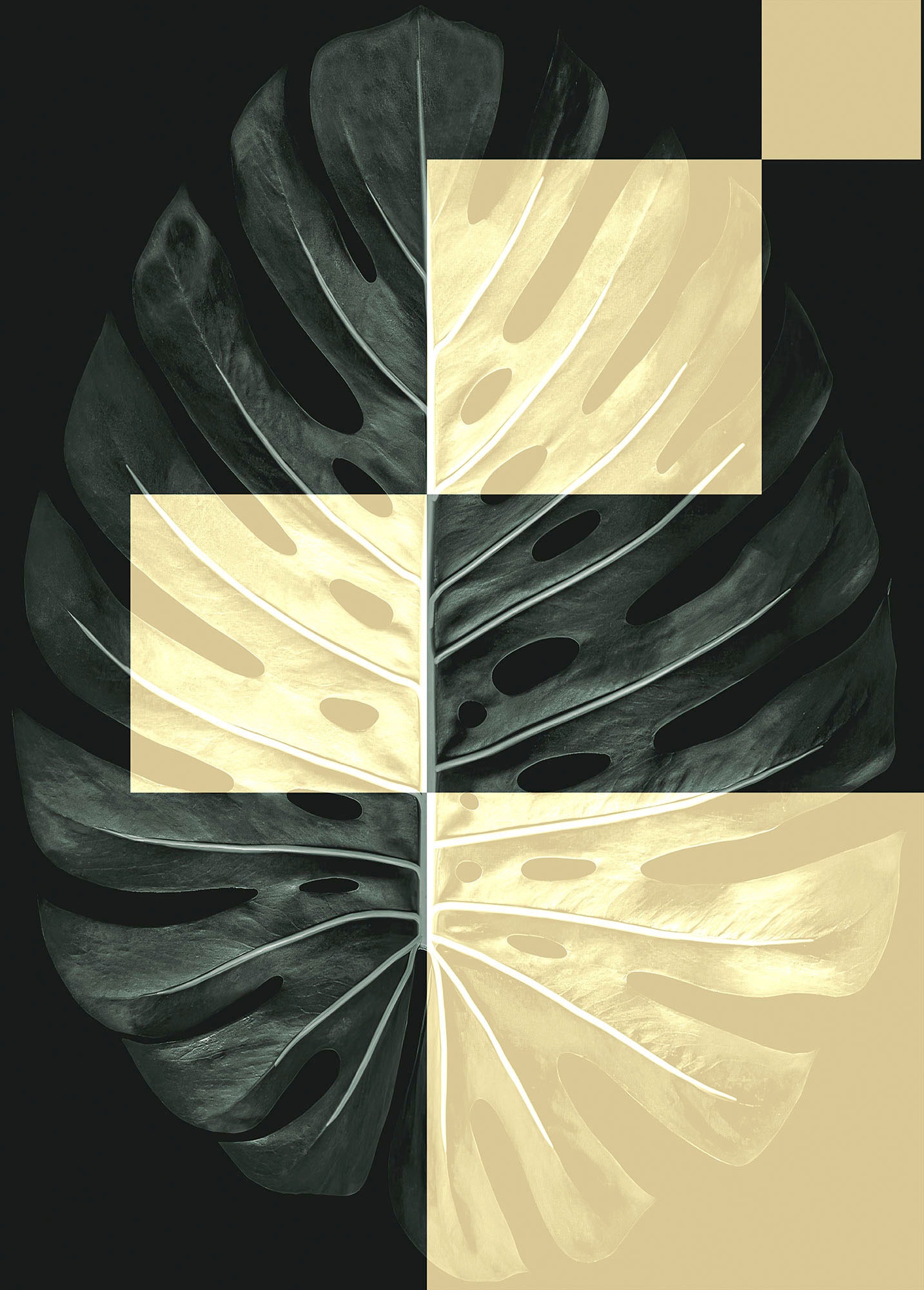 Komar Wandbild "Monstera Theatre", (1 St.), Deutsches Premium-Poster Fotopapier mit seidenmatter Oberfläche und hoher Lichtbeständigkeit. Für fotorealistische Drucke mit gestochen scharfen Details und hervorragender Farbbrillanz. von Komar