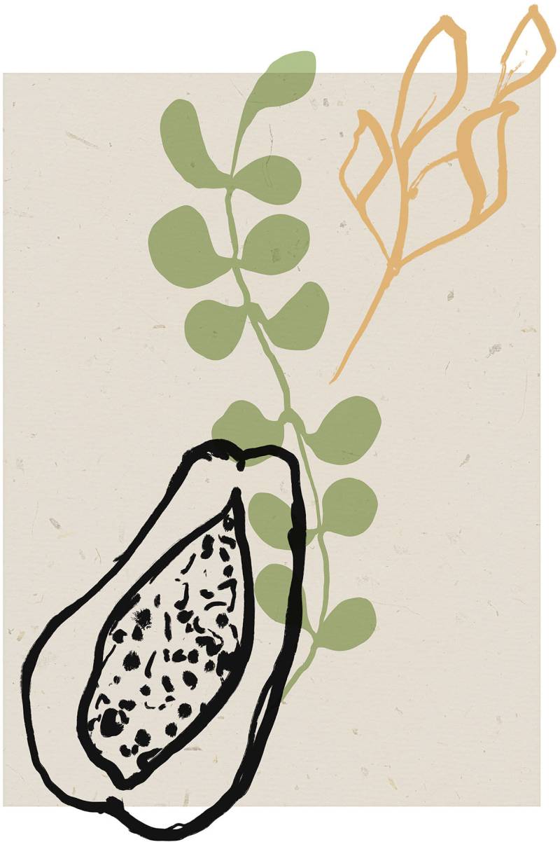 Komar Bild "Papaye du paradis" Natur 1 Stk. tlg. Wandbild zur Dekoration - ohne Rahmen von Komar