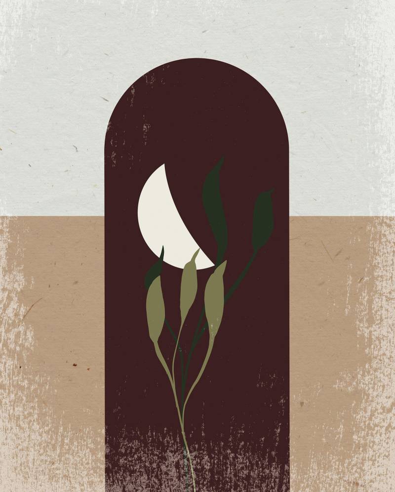 Komar Bild "Silence Half Moon" Natur 1 Stk. tlg. Wandbild zur Dekoration - ohne Rahmen von Komar