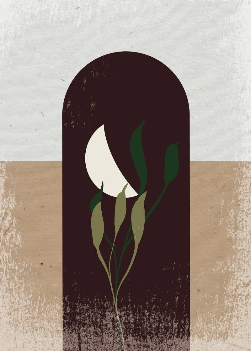 Komar Bild "Silence Half Moon" Natur 1 Stk. tlg. Wandbild zur Dekoration - ohne Rahmen von Komar