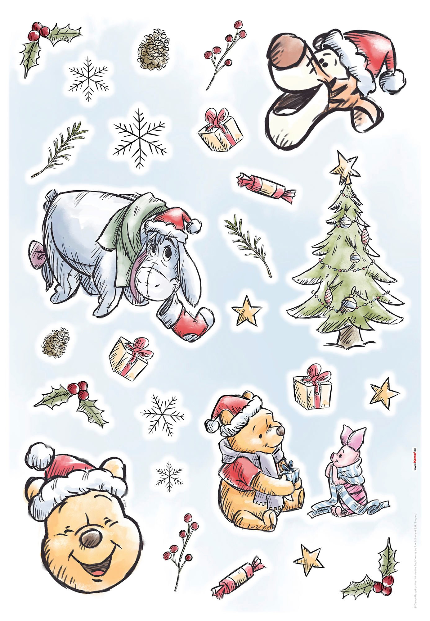 Komar Wandsticker "Winnie Pooh Christmas" von Komar