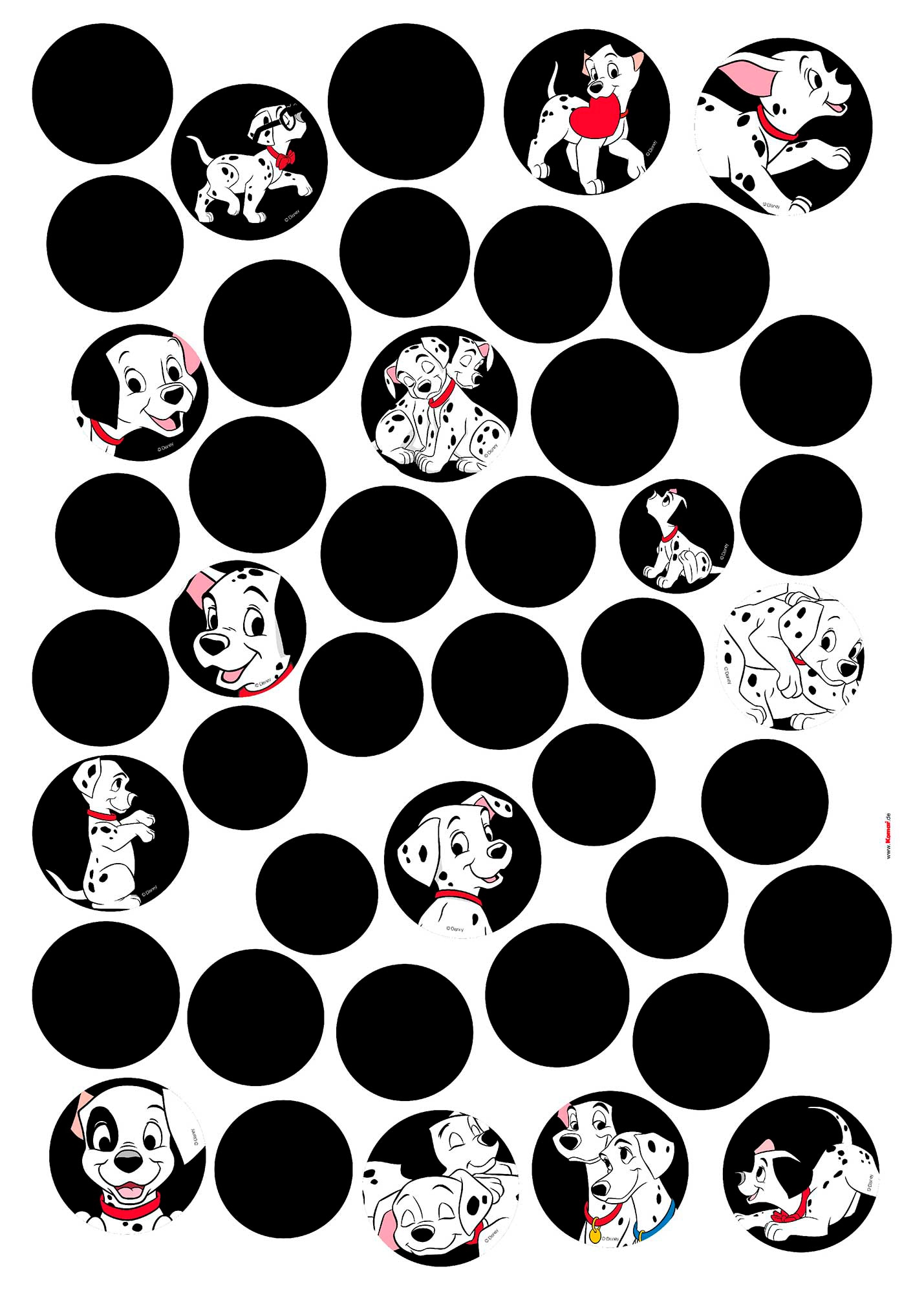 Komar Wandtattoo "101 Dalmatiner Dots", (44 St.), 50x70 cm (Breite x Höhe), selbstklebendes Wandtattoo von Komar