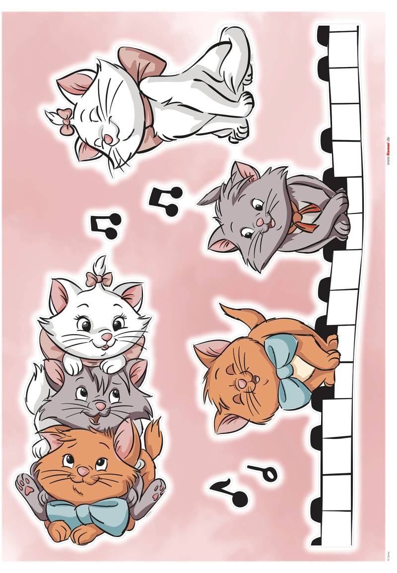 Komar Wandtattoo "Aristocats Kittens - Größe 50 x 70 cm" selbstklebend, Wandsticker, Kinderzimmer von Komar