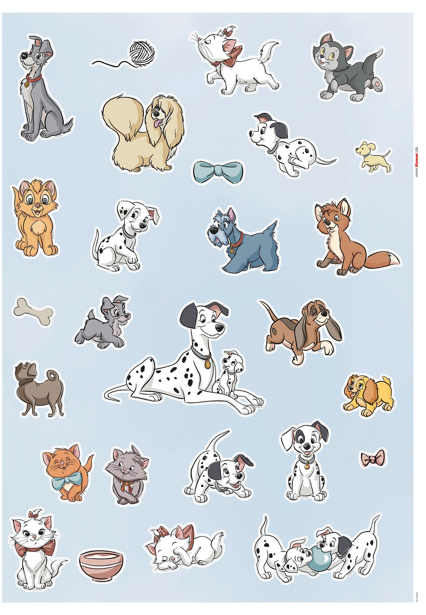 Komar Wandtattoo "Disney Cats and Dogs", (27 St.) von Komar