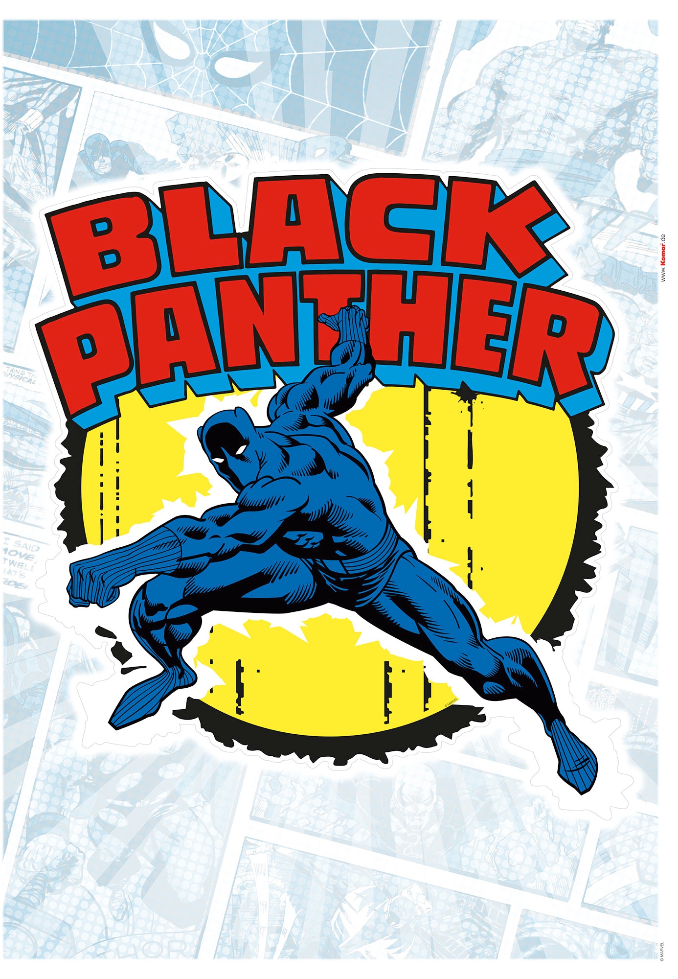Komar Wandtattoo "Black Panther Comic Classic - Größe 50 x 70 cm" selbstklebend, Wandsticker, Kinderzimmer von Komar