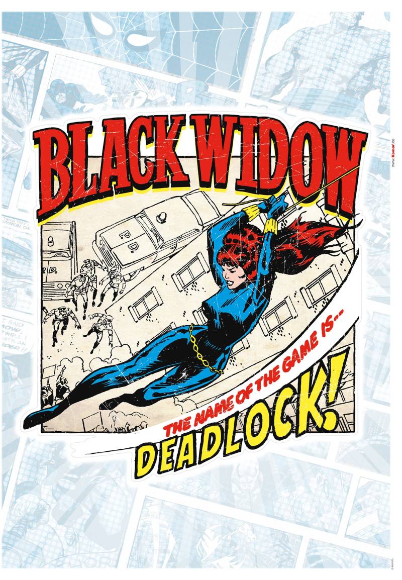 Komar Wandtattoo "Black Widow Comic Classic - Größe 50 x 70 cm" selbstklebend, Wandsticker, Kinderzimmer von Komar