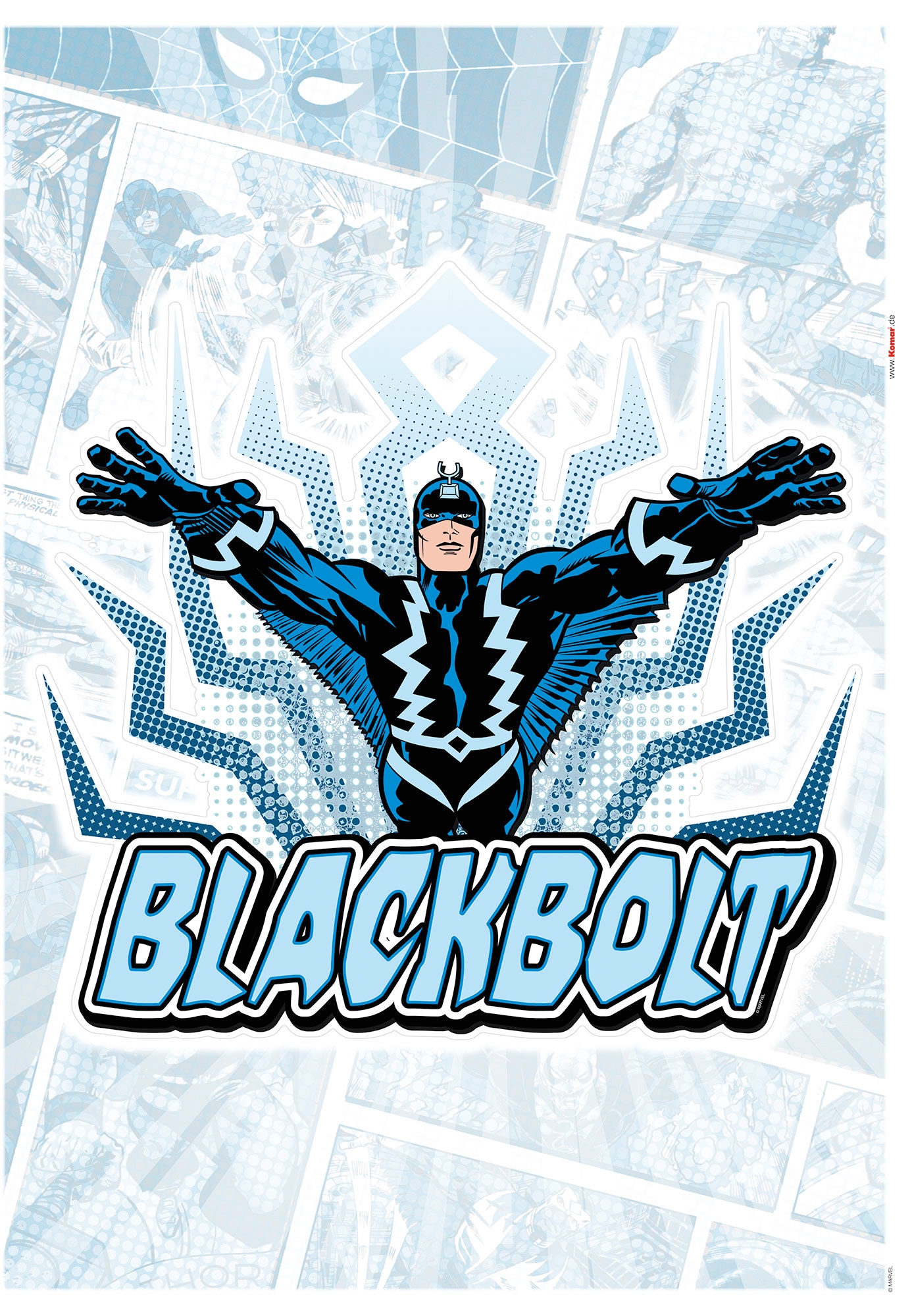 Komar Wandtattoo "Blackbolt Comic Classic - Größe 50 x 70 cm" selbstklebend, Wandsticker, Kinderzimmer von Komar