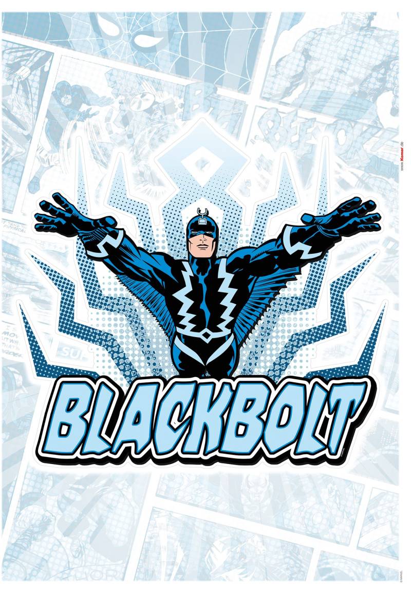 Komar Wandtattoo "Blackbolt Comic Classic - Größe 50 x 70 cm" selbstklebend, Wandsticker, Kinderzimmer von Komar
