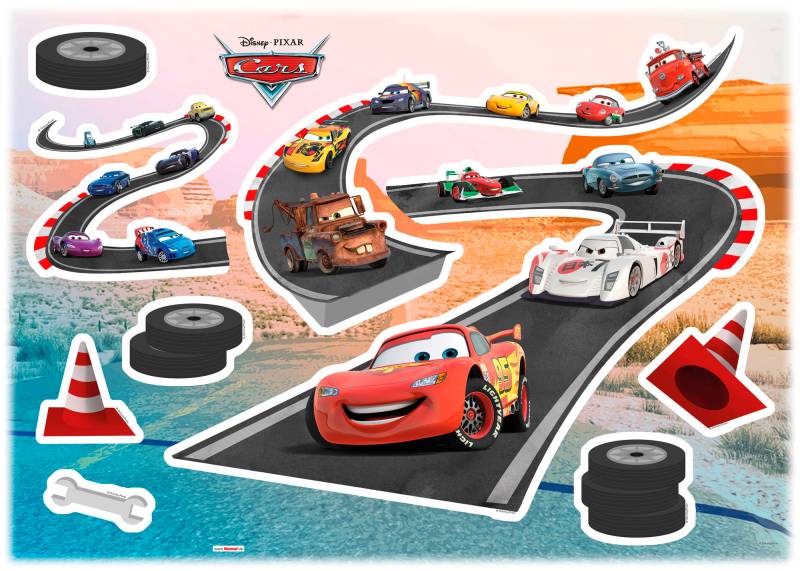 Komar Wandtattoo "Cars Track - Größe 50 x 70 cm" selbstklebend, Wandsticker, Kinderzimmer von Komar