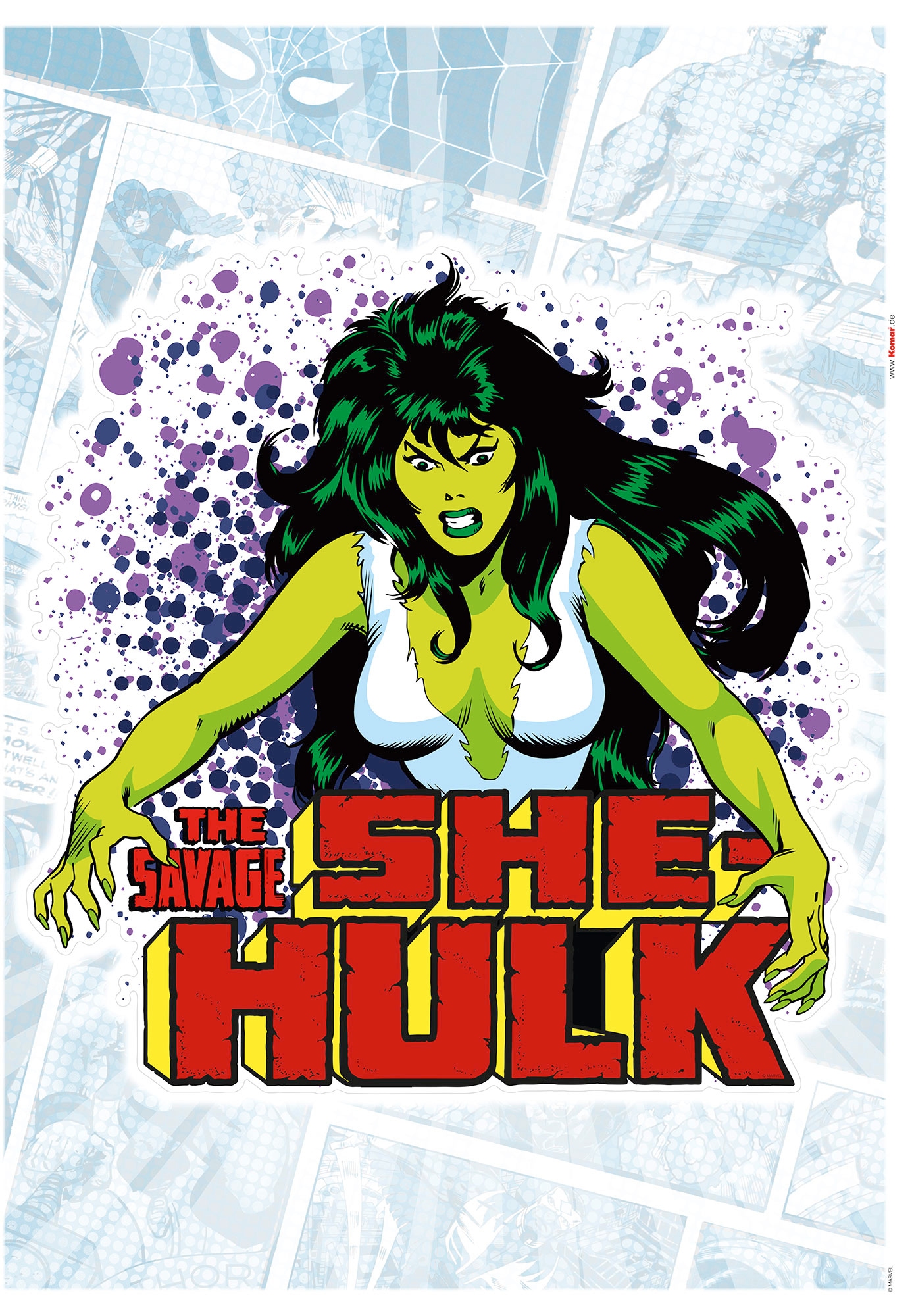 Komar Wandtattoo "She-Hulk Comic Classic", (1 St.), 50x70 cm (Breite x Höhe), selbstklebendes Wandtattoo von Komar