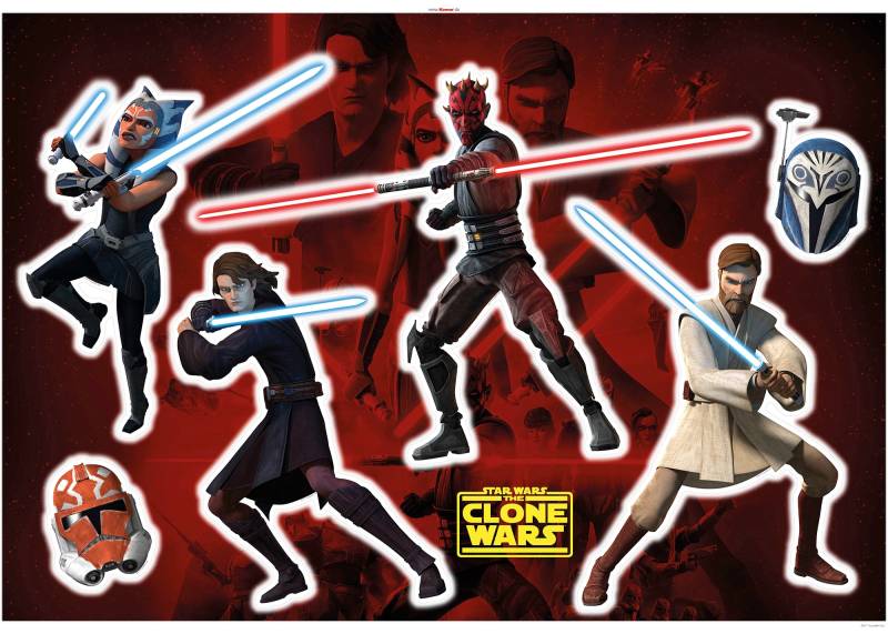 Komar Wandtattoo "Clone Wars Showdown - Größe 100 x 70 cm" selbstklebend, Wandsticker, Kinderzimmer von Komar