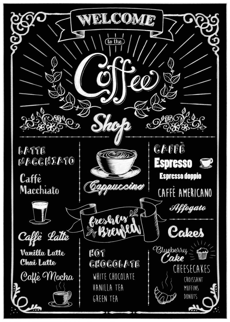 Komar Wandtattoo "Coffeeshop - Größe 50 x 70 cm" selbstklebend, Wandsticker von Komar