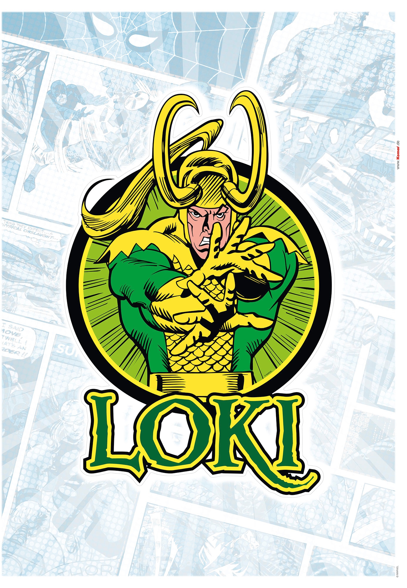 Komar Wandtattoo "Loki Comic Classic - Größe 50 x 70 cm" selbstklebend, Wandsticker, Kinderzimmer von Komar
