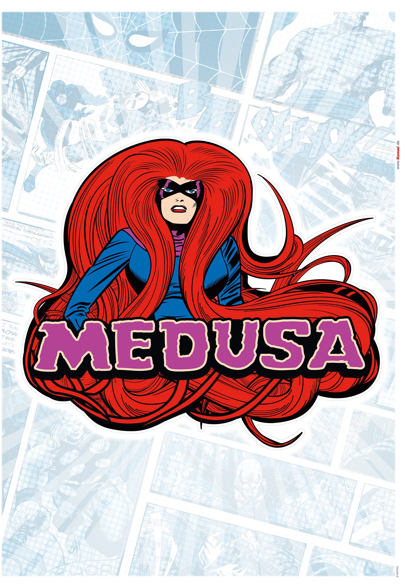 Komar Wandtattoo "Medusa Comic Classic - Größe 50 x 70 cm" selbstklebend, Wandsticker, Kinderzimmer von Komar