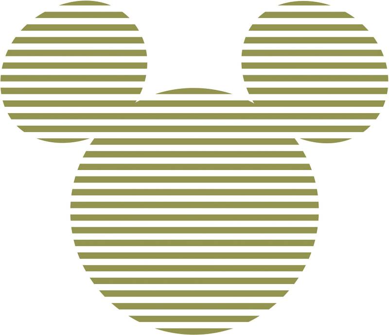 Komar Wandtattoo "Mickey Head Stripes - Größe 125 x 125 cm" rund und selbstklebend von Komar