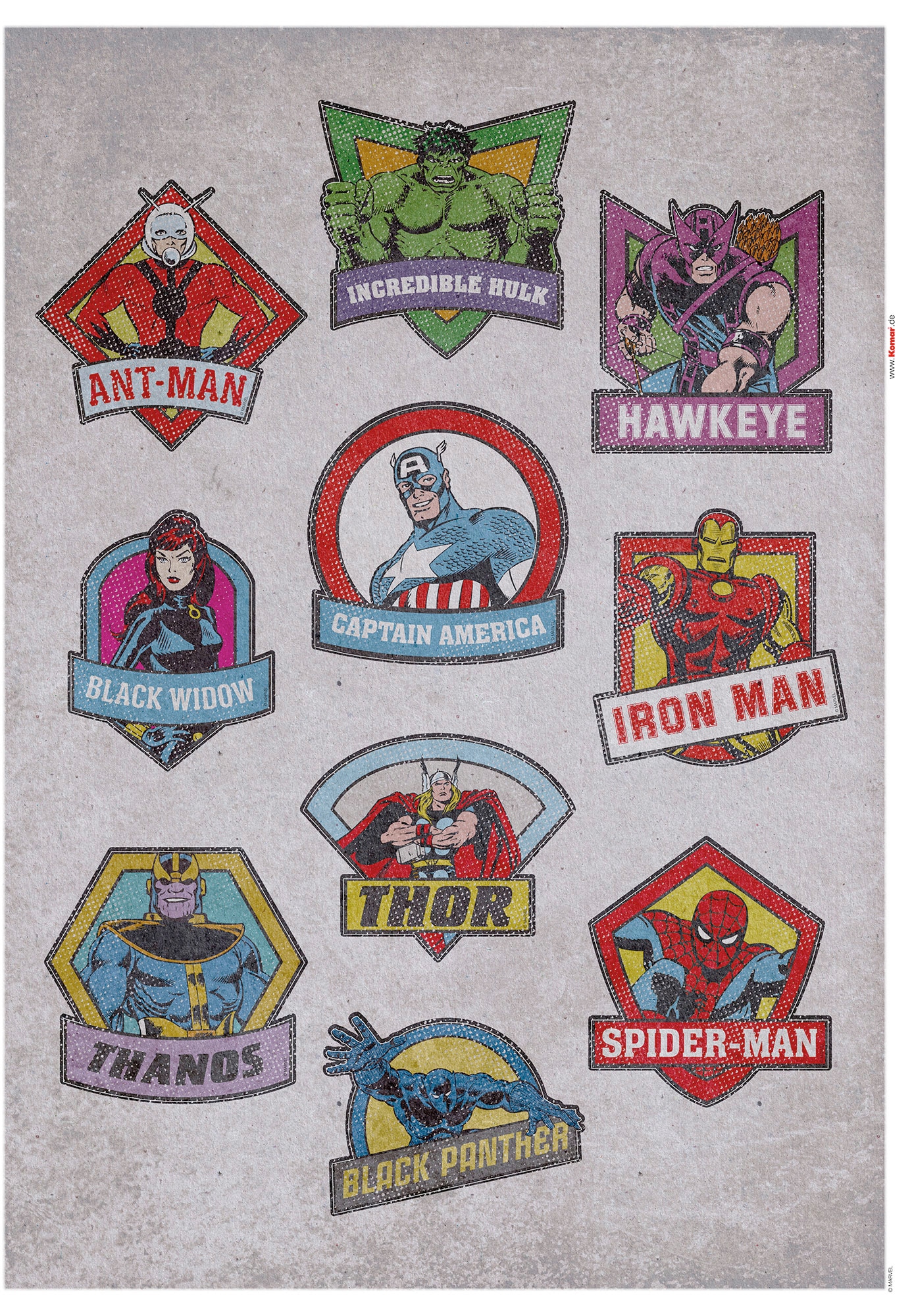 Komar Wandtattoo "Avengers Badges", (10 St.) von Komar